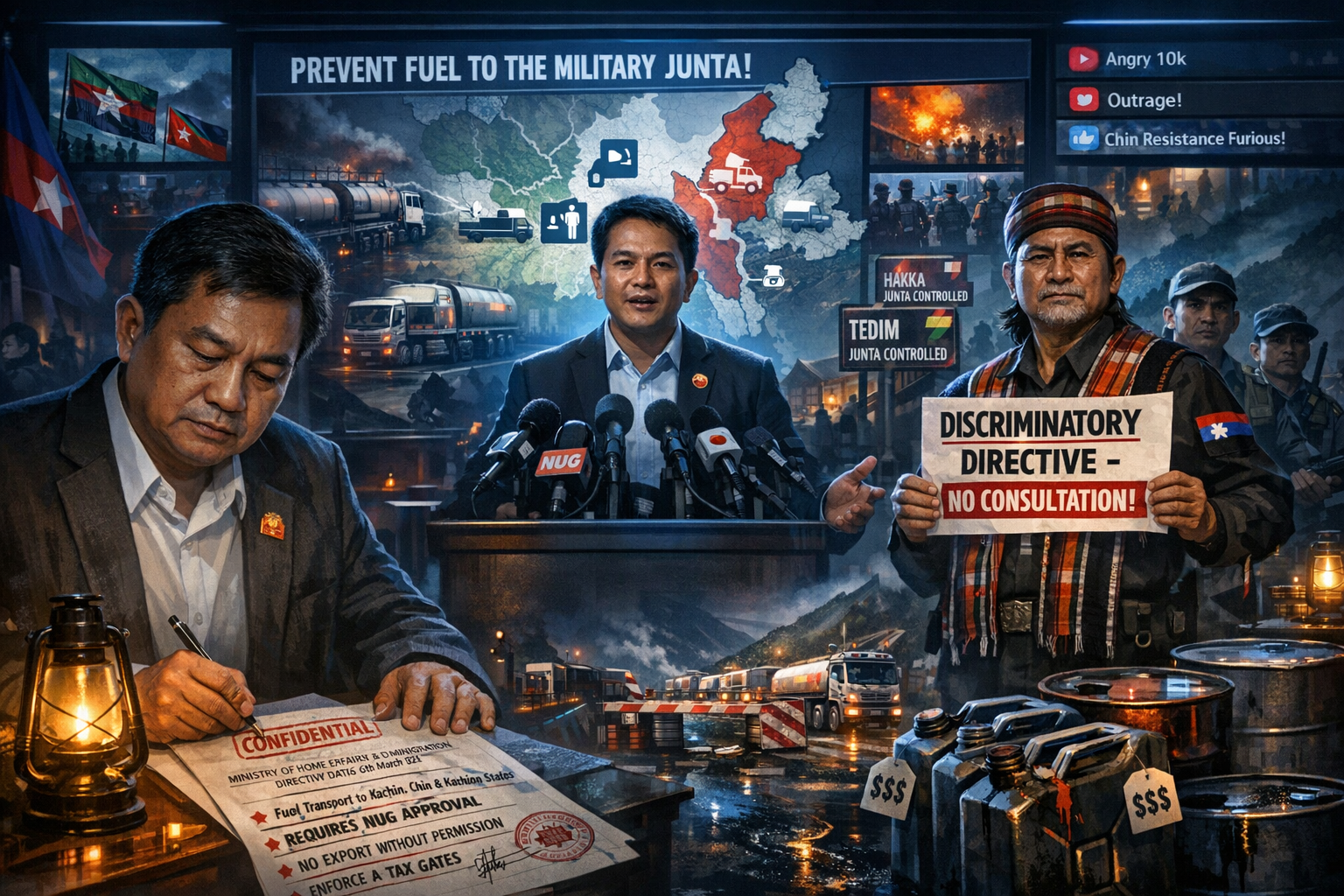 NUG Directive Sparks Rare Dispute Over Fuel Supplies to Ethnic States